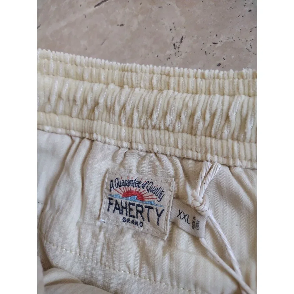 Faherty Shorts Man's XXL Light Yellow Corduroy Cord 6
